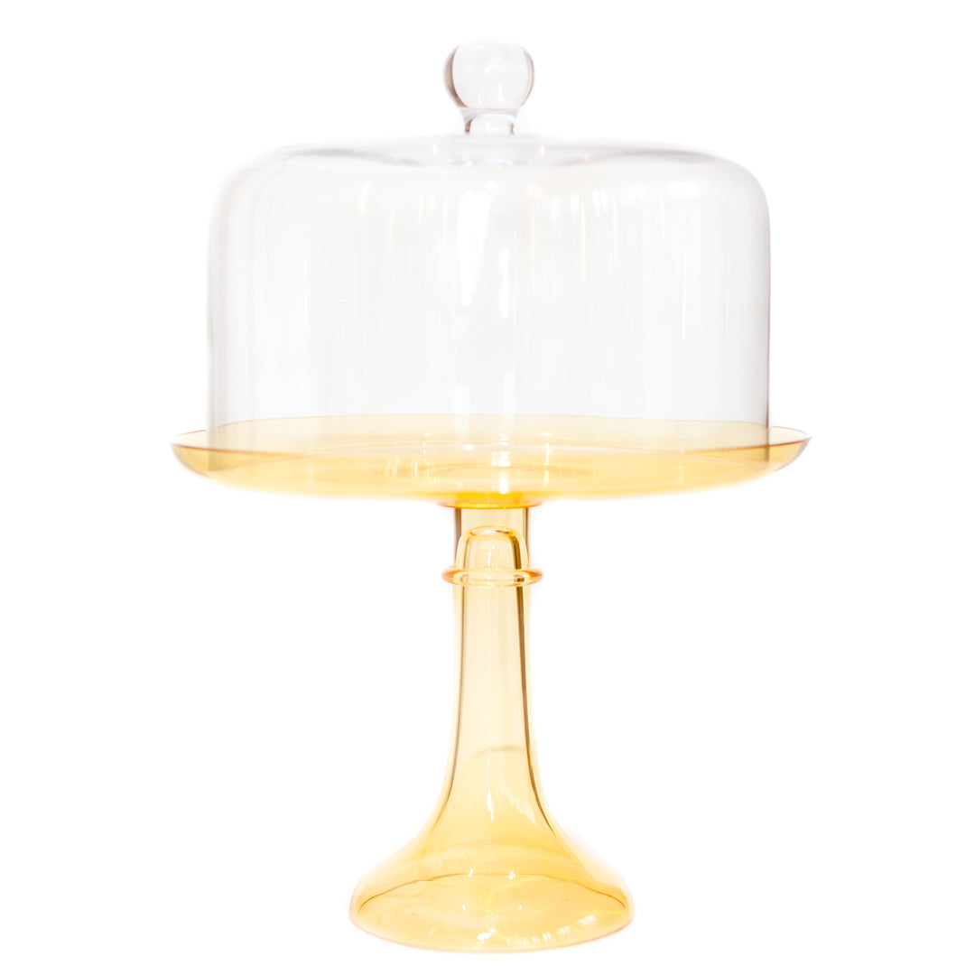 Estelle Cake Stand {Yellow} Estelle Colored Glass Cake Stand CAKE STAND Estelle Cake Stand {Yellow} Bonjour Fete - Party Supplies