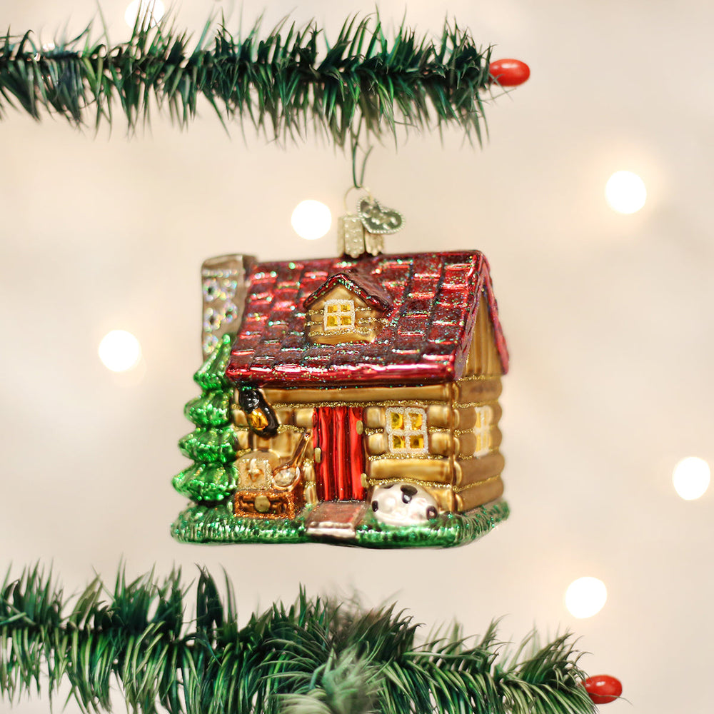 Lake Cabin Ornament Old World Christmas 3.25 X 3 X 2.5 / 20026 Lake Cabin Ornament Bonjour Fete - Party Supplies