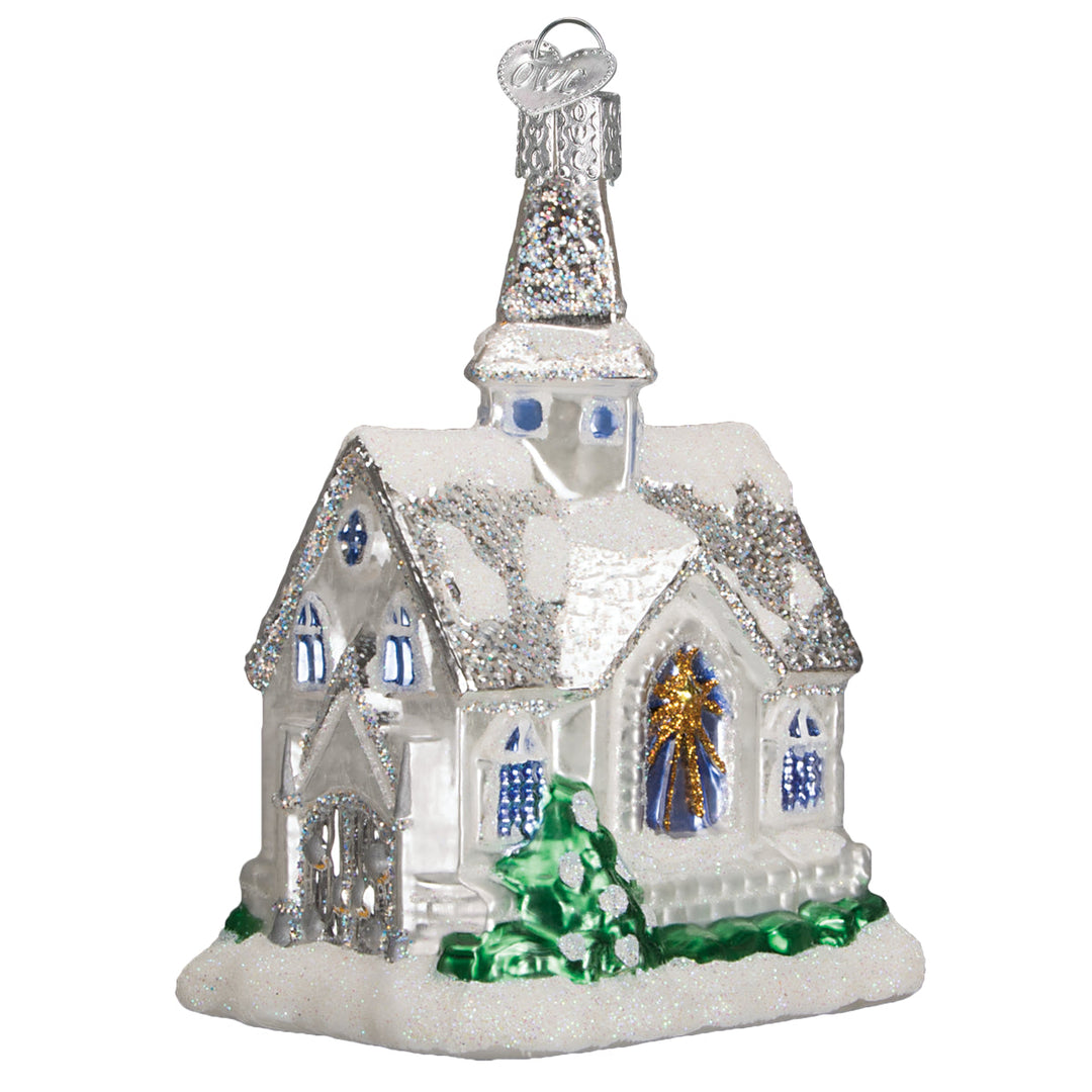 Sparkling Cathedral Ornament Old World Christmas 4.25 X 3.25 X 2.5 / 20076 Sparkling Cathedral Ornament Bonjour Fete - Party Supplies