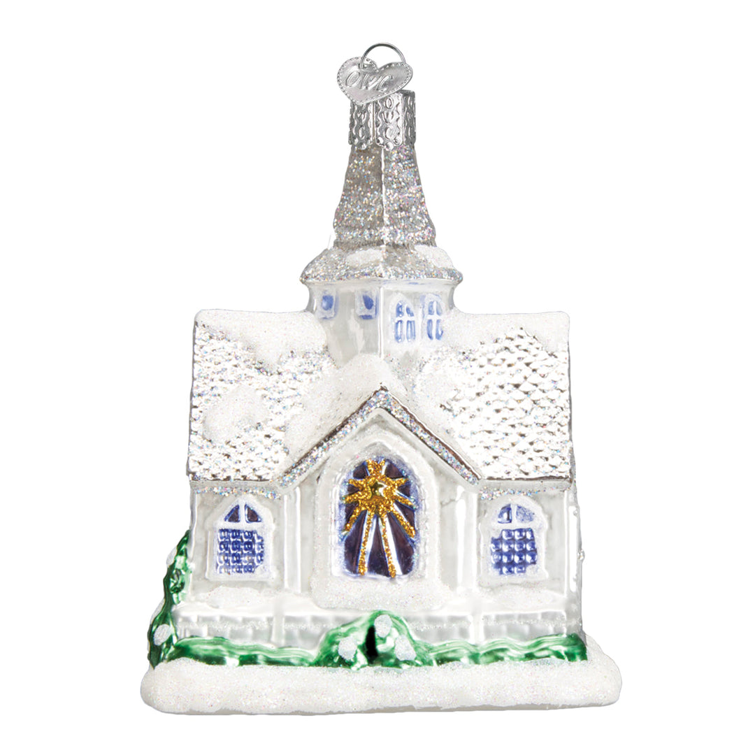 Sparkling Cathedral Ornament Old World Christmas 4.25 X 3.25 X 2.5 / 20076 Sparkling Cathedral Ornament Bonjour Fete - Party Supplies