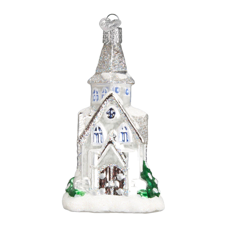 Sparkling Cathedral Ornament Old World Christmas 4.25 X 3.25 X 2.5 / 20076 Sparkling Cathedral Ornament Bonjour Fete - Party Supplies