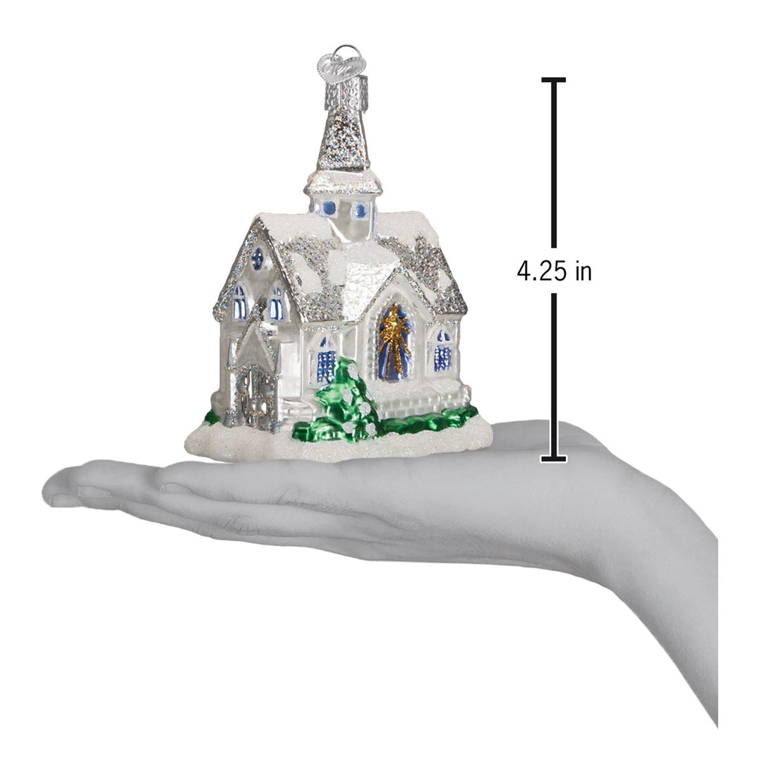 Sparkling Cathedral Ornament Old World Christmas 4.25 X 3.25 X 2.5 / 20076 Sparkling Cathedral Ornament Bonjour Fete - Party Supplies