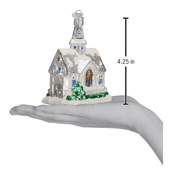Sparkling Cathedral Ornament Old World Christmas 4.25 X 3.25 X 2.5 / 20076 Sparkling Cathedral Ornament Bonjour Fete - Party Supplies