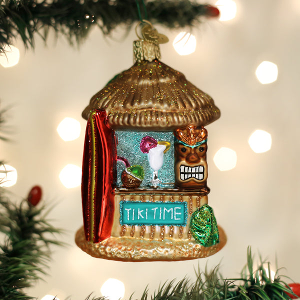 Tiki Hut Ornament Old World Christmas 3.5 X 2.75 X 2.75 / 20131 Tiki Hut Ornament Bonjour Fete - Party Supplies