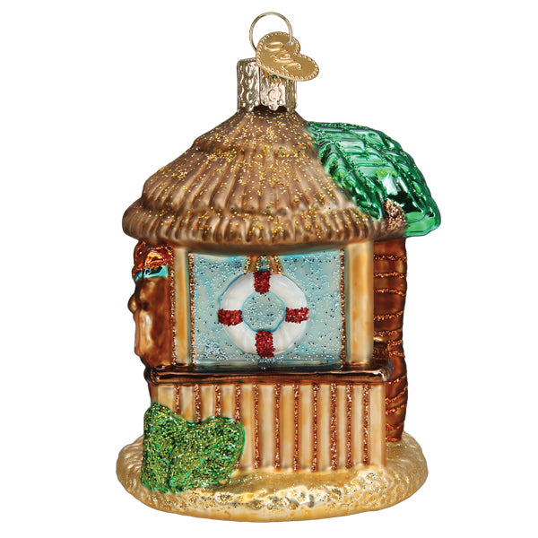 Tiki Hut Ornament Old World Christmas 3.5 X 2.75 X 2.75 / 20131 Tiki Hut Ornament Bonjour Fete - Party Supplies