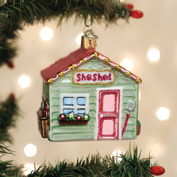 She Shed Ornament Old World Christmas 3.25 X 3.25 X 2.75 / 20139 She Shed Ornament Bonjour Fete - Party Supplies