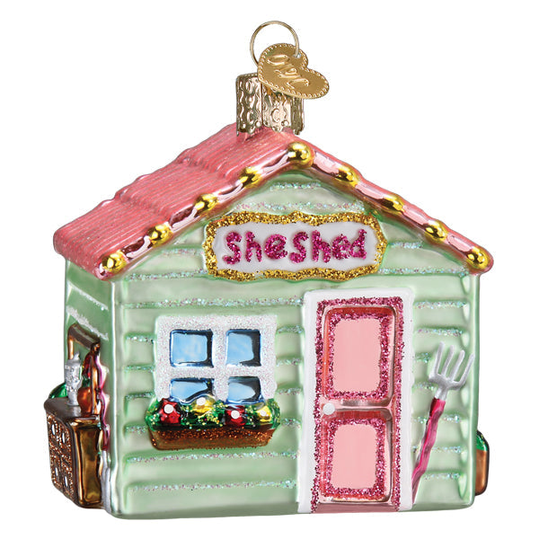 She Shed Ornament Old World Christmas 3.25 X 3.25 X 2.75 / 20139 She Shed Ornament Bonjour Fete - Party Supplies