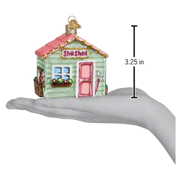 She Shed Ornament Old World Christmas 3.25 X 3.25 X 2.75 / 20139 She Shed Ornament Bonjour Fete - Party Supplies