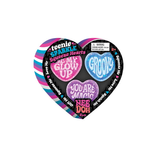 TEENIE SPARKLE SQUEEZE HEARTS NEE DOH Schylling Valentine's Day Game TEENIE SPARKLE SQUEEZE HEARTS NEE DOH Bonjour Fete - Party Supplies