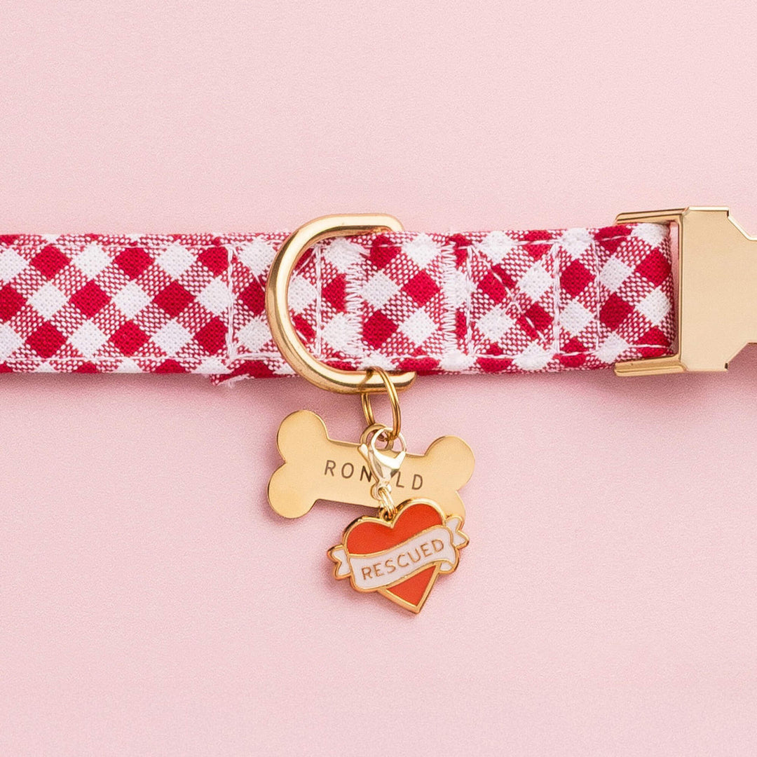 Red Gingham Dog Collar