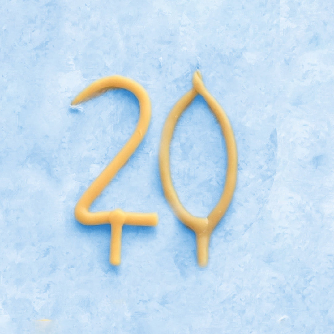 20th Birthday Beeswax Number Candle Set