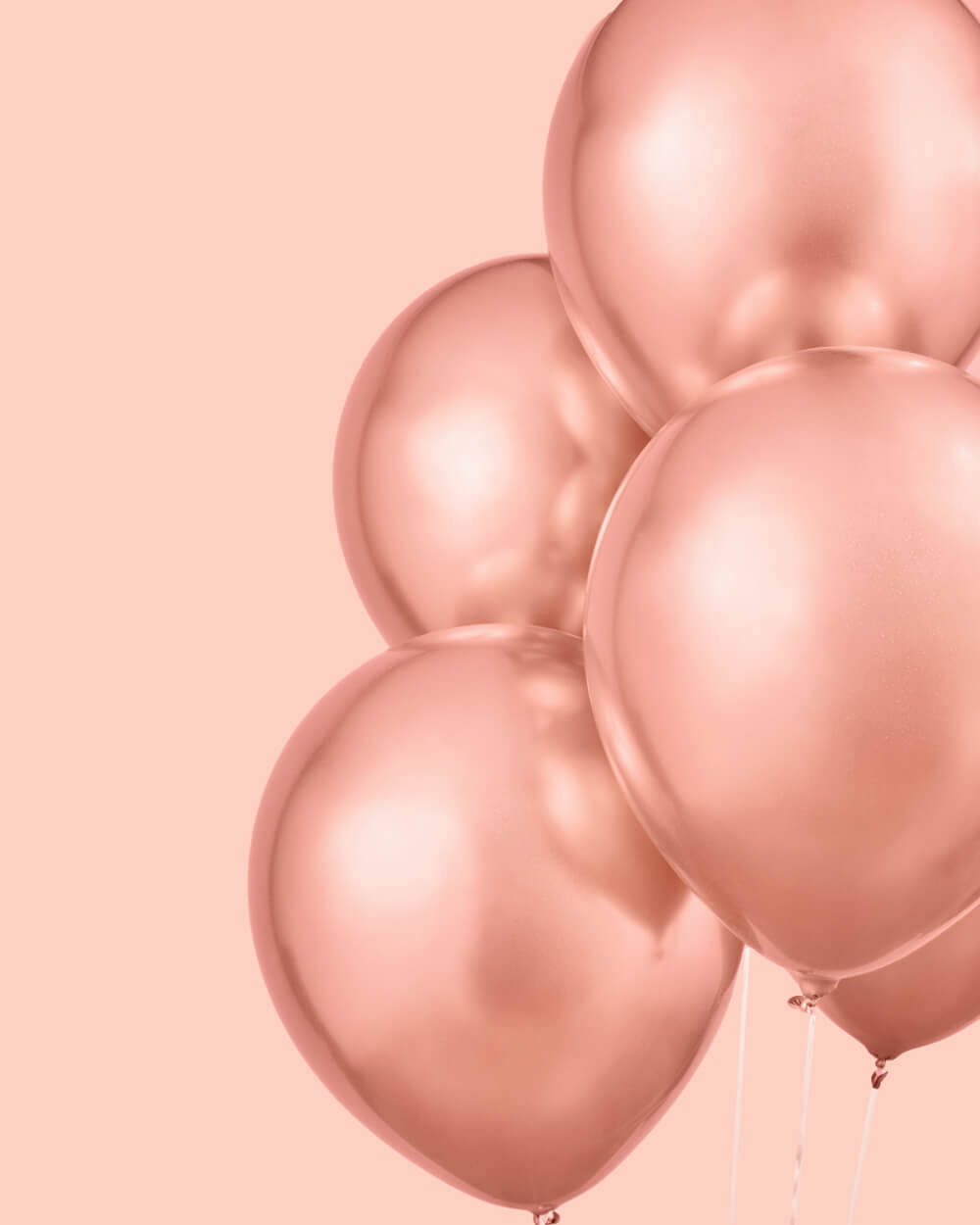 Rose gold chrome balloon bunch