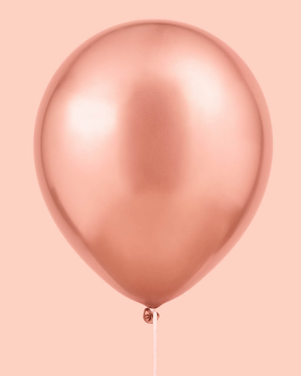 Rose gold chrome latex balloons close up
