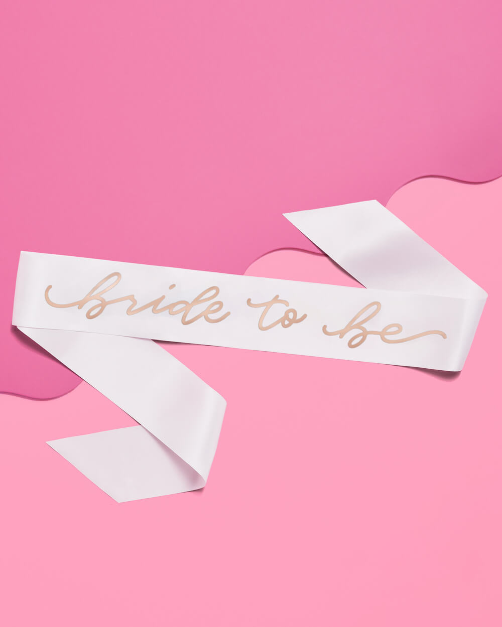 White party sash with rose gold C'est La Vie lettering