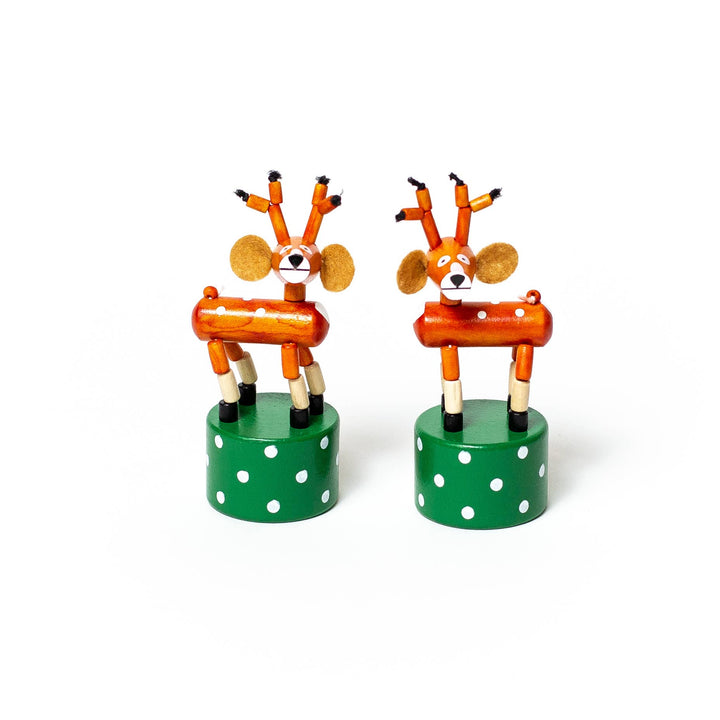 Santa & Reindeer Collapsable Wooden Toys Bonjour Fete Party Supplies Stocking Stuffers & Holiday Party Favors