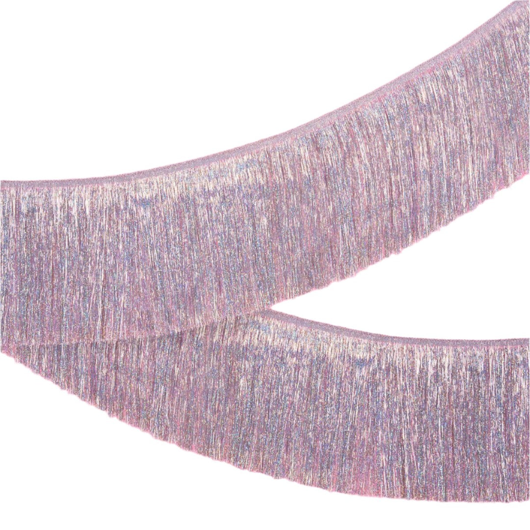 SILVER IRIDESCENT FRINGE FOIL BANNER xo, Fetti xo, Fetti Collective SILVER IRIDESCENT FRINGE FOIL BANNER Bonjour Fete - Party Supplies