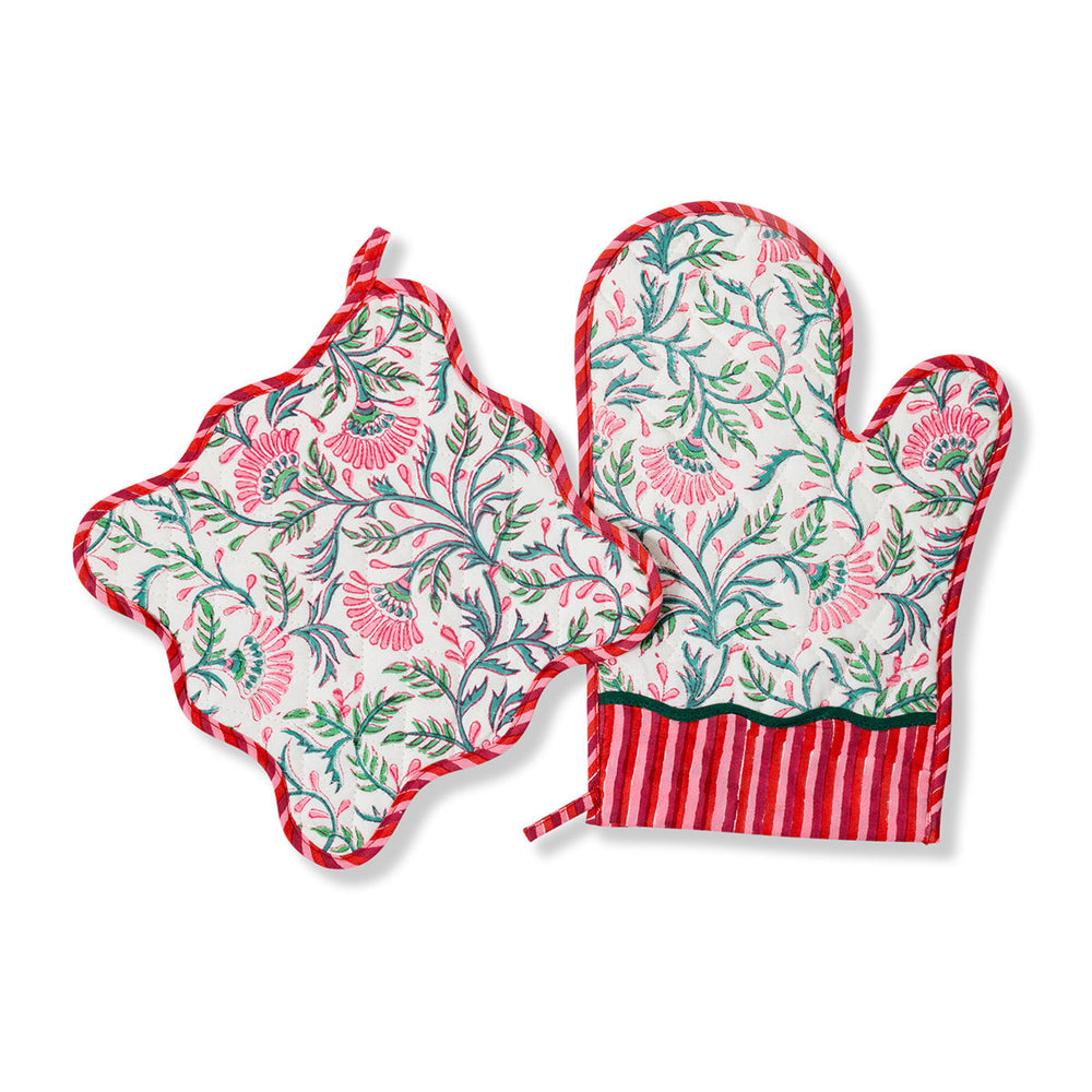 Joyeaux Oven Mitt Bonjour Fete Party Supplies Christmas Holiday Baking