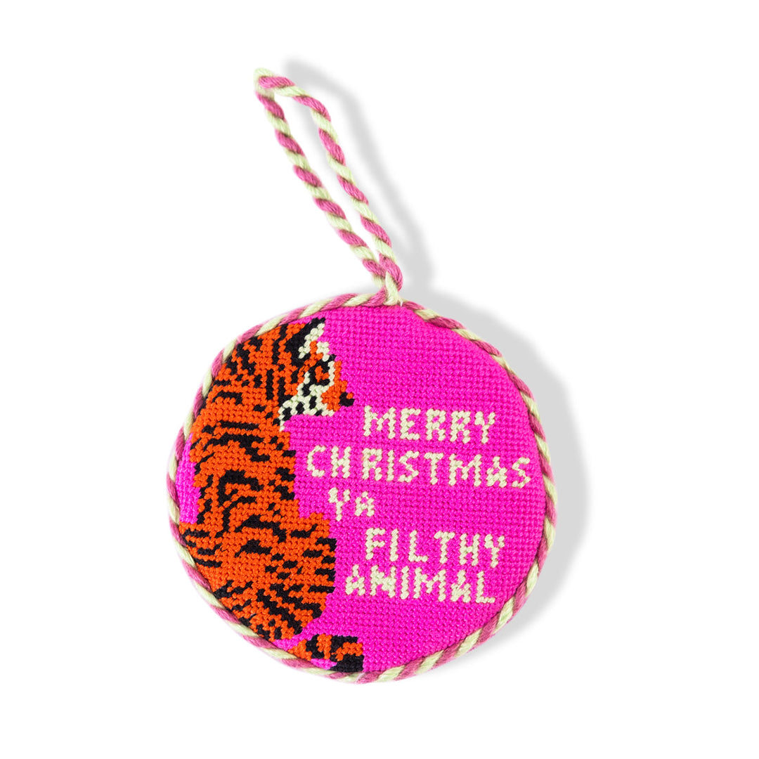 Needlepoint Ornament - Filthy Animal Furbish Studio Ornaments Bonjour Fete - Party Supplies