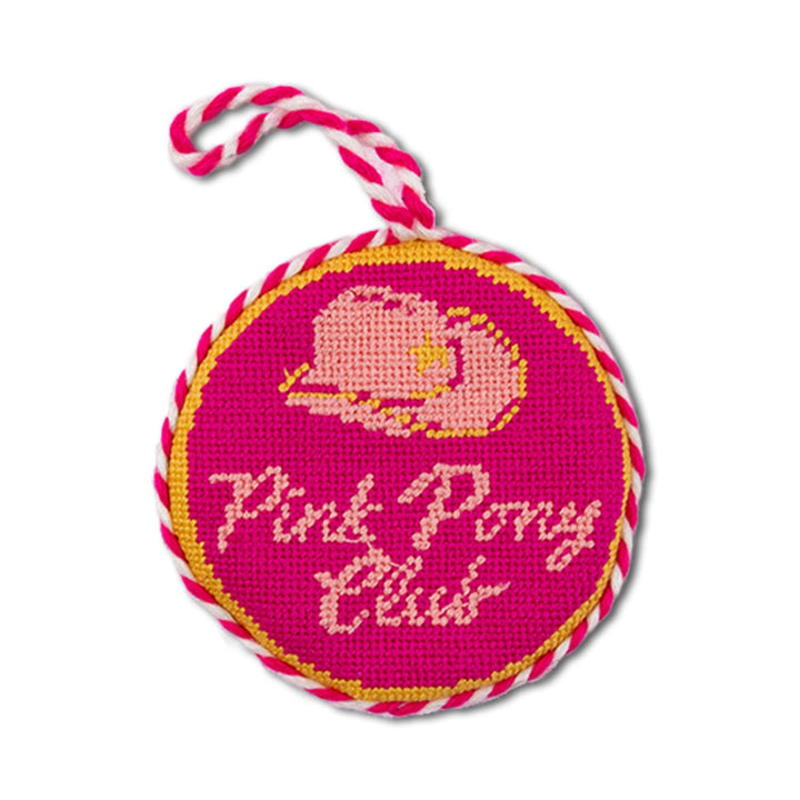 Needlepoint Ornament - Pink Pony Club Furbish Studio Ornaments Needlepoint Ornament - Pink Pony Club Bonjour Fete - Party Supplies