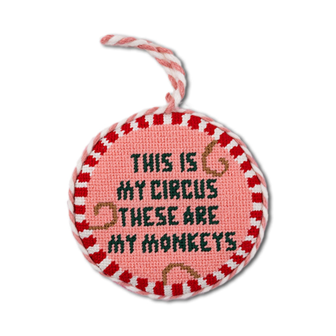Needlepoint Ornament - This Is My Circus Furbish Studio Ornaments Needlepoint Ornament - This Is My Circus Bonjour Fete - Party Supplies