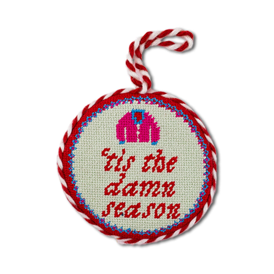 Needlepoint Ornament - Tis The Damn Season Furbish Studio Ornaments Needlepoint Ornament - Tis The Damn Season Bonjour Fete - Party Supplies