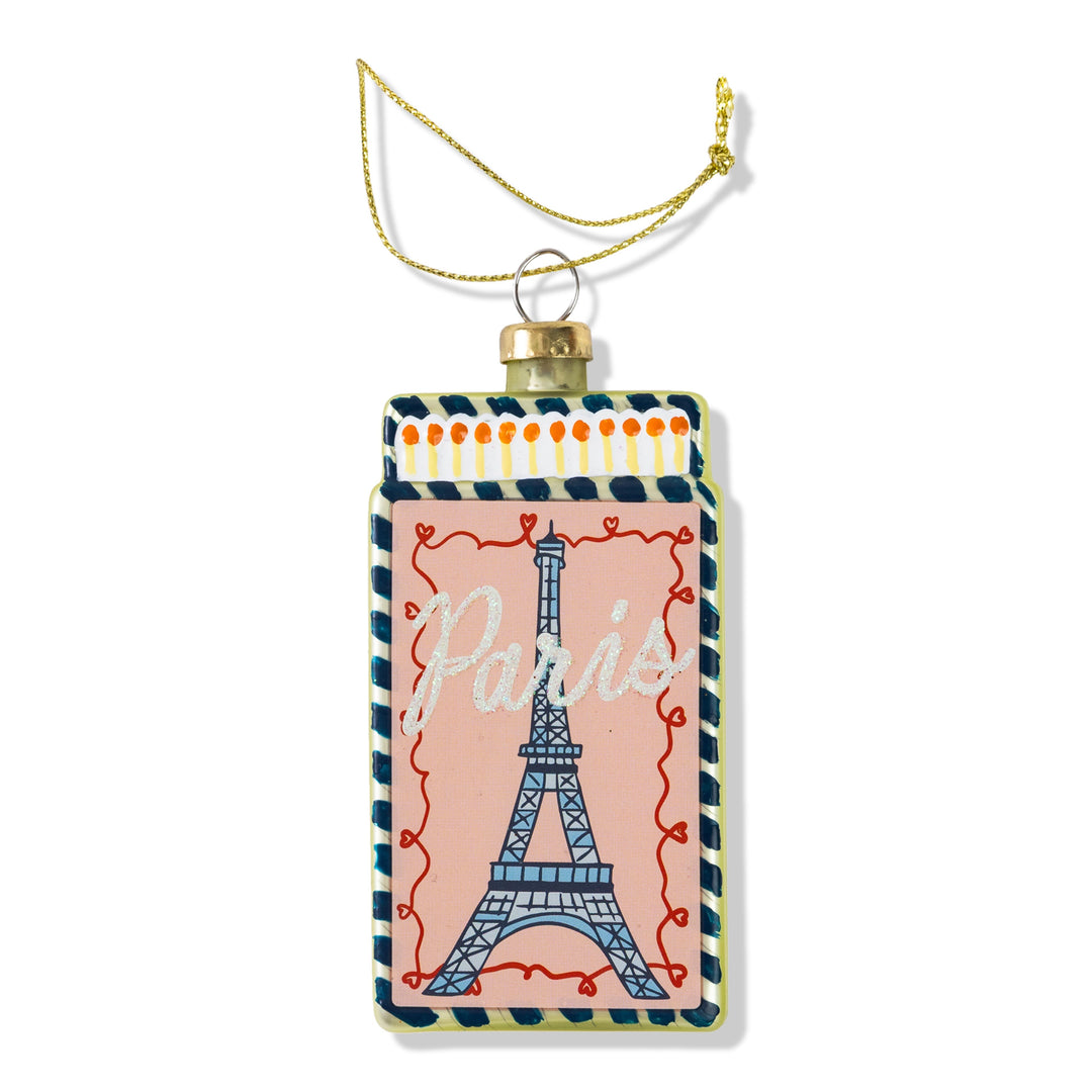 Matchbook Ornament - Paris Furbish Studio Ornaments Matchbook Ornament - Paris Bonjour Fete - Party Supplies