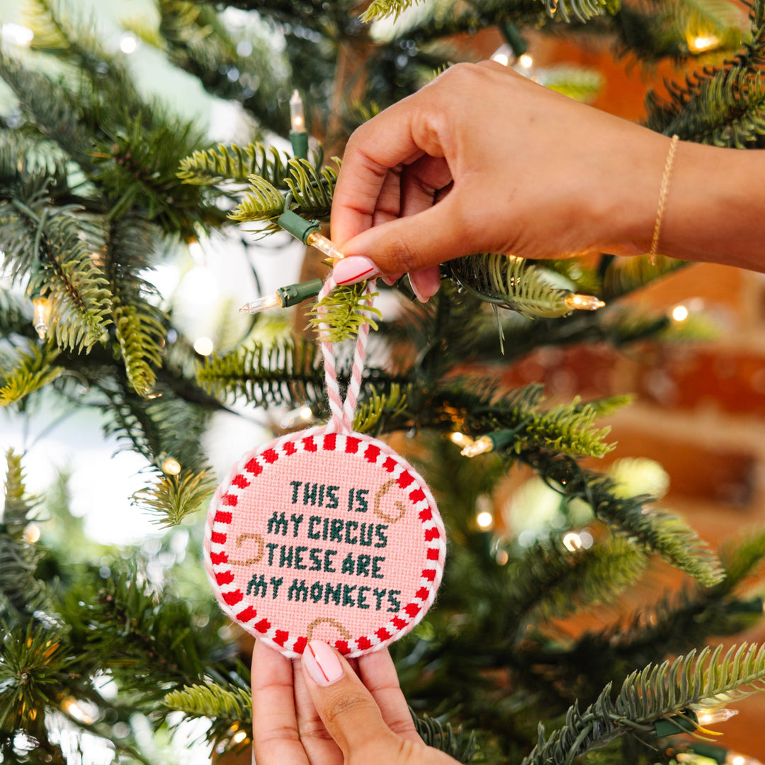 Needlepoint Ornament - This Is My Circus Furbish Studio Ornaments Needlepoint Ornament - This Is My Circus Bonjour Fete - Party Supplies