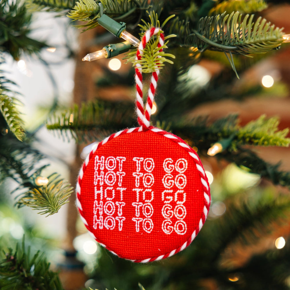 Needlepoint Ornament - Hot To Go Furbish Studio Ornaments Needlepoint Ornament - Hot To Go Bonjour Fete - Party Supplies