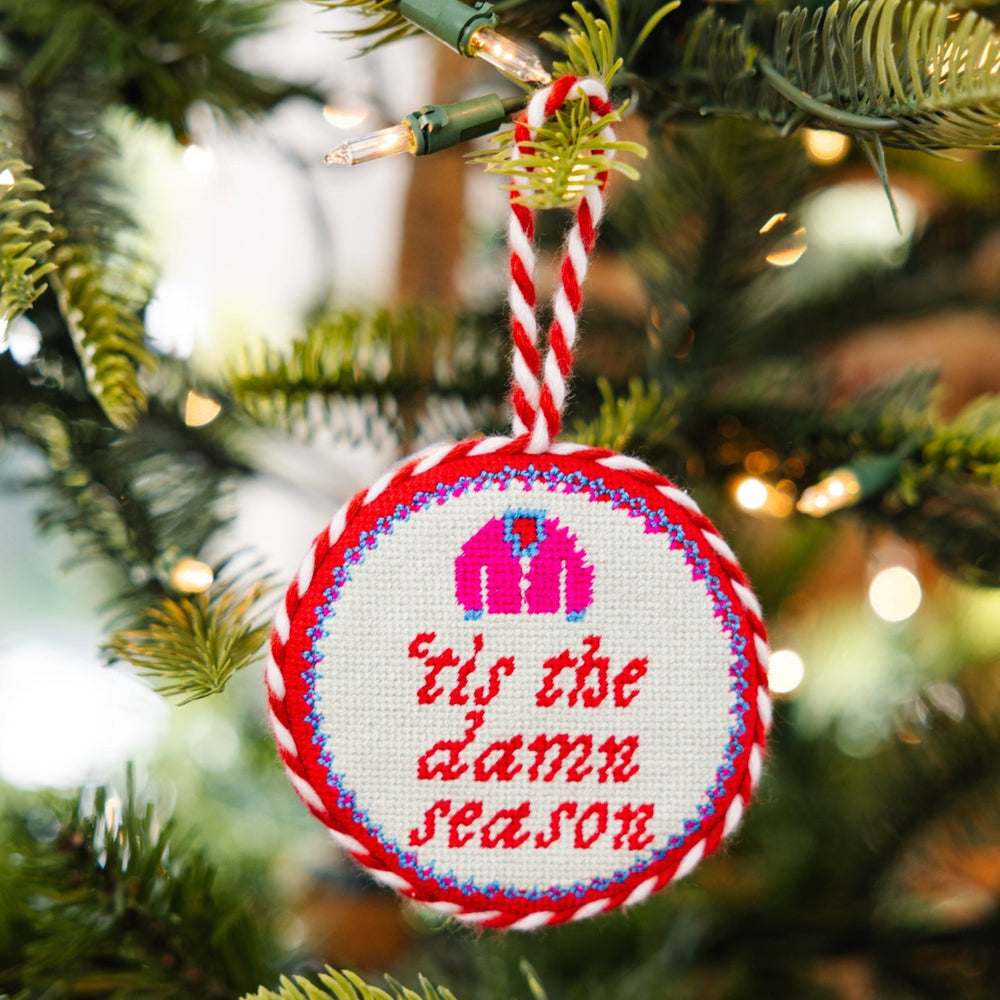 Needlepoint Ornament - Tis The Damn Season Furbish Studio Ornaments Needlepoint Ornament - Tis The Damn Season Bonjour Fete - Party Supplies
