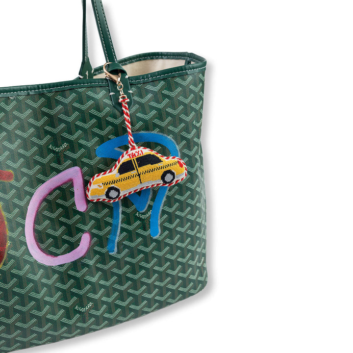 Stitched New York taxi cab bag charm by Furbish Studio