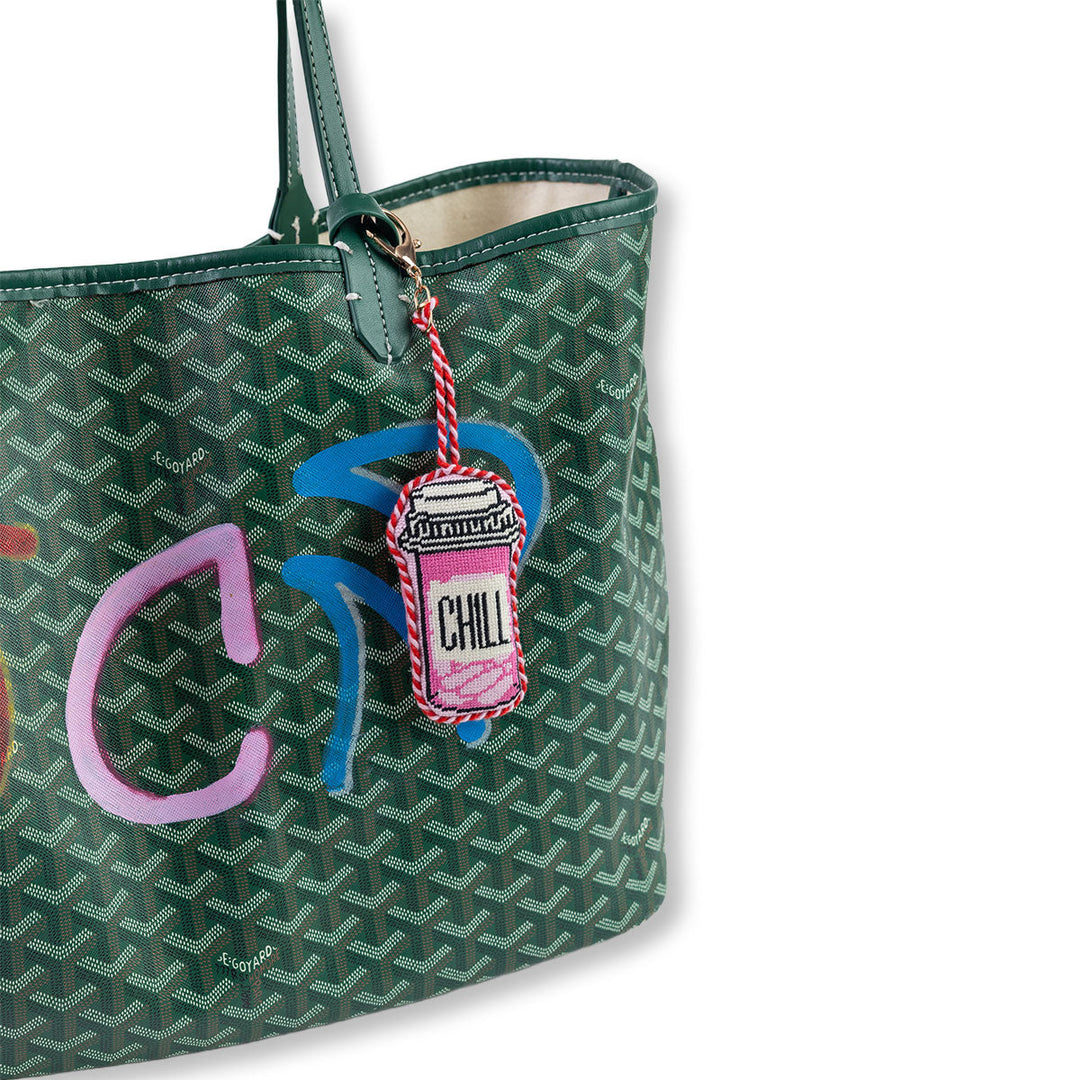 Stitched chill pill bag charm by Furbish Studio
