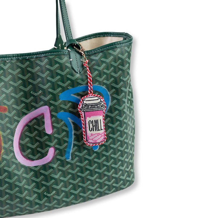 Stitched chill pill bag charm by Furbish Studio