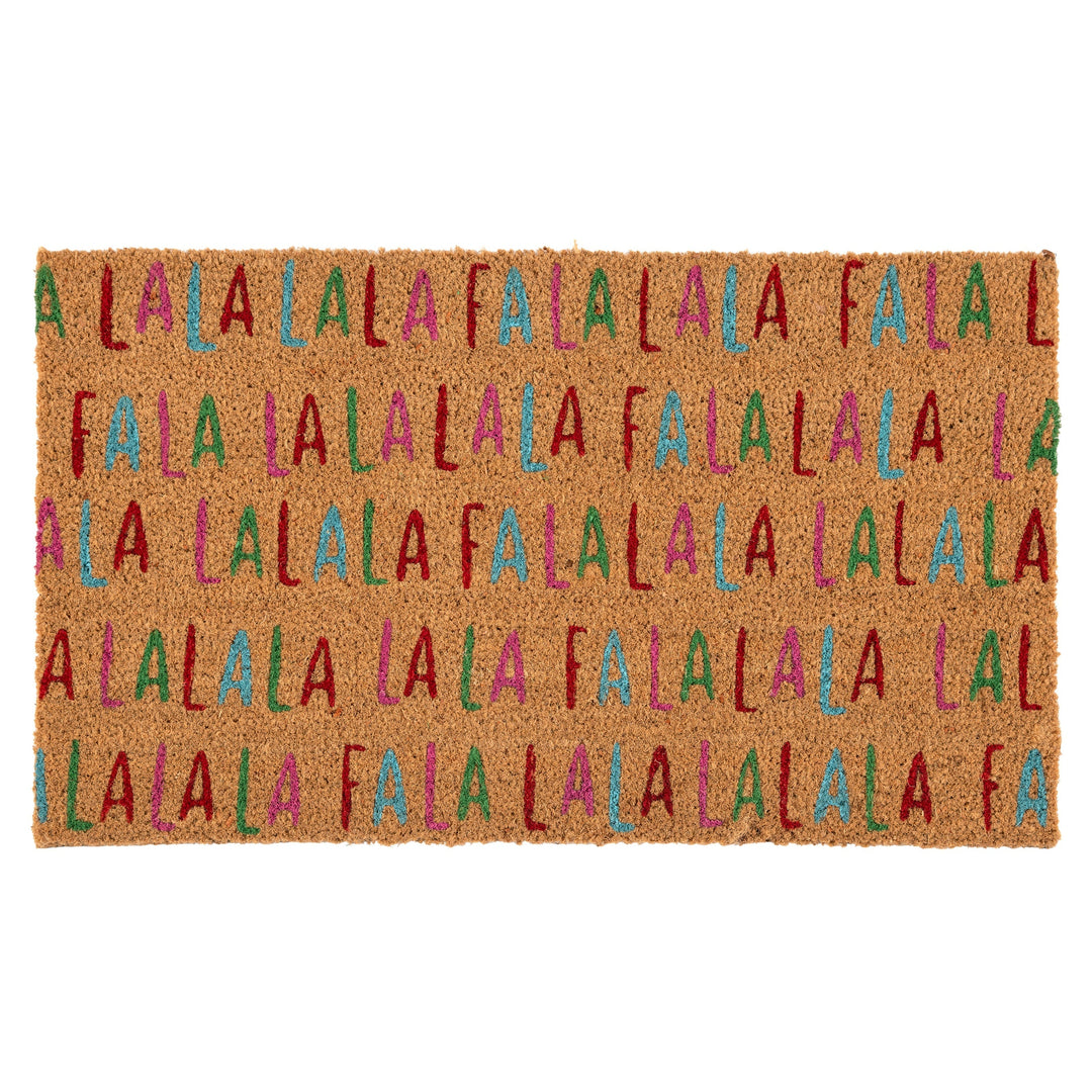 Shiraleah "Fa La La" Doormat, Multi Shiraleah Retail Doormats Shiraleah "Fa La La" Doormat, Multi Bonjour Fete - Party Supplies