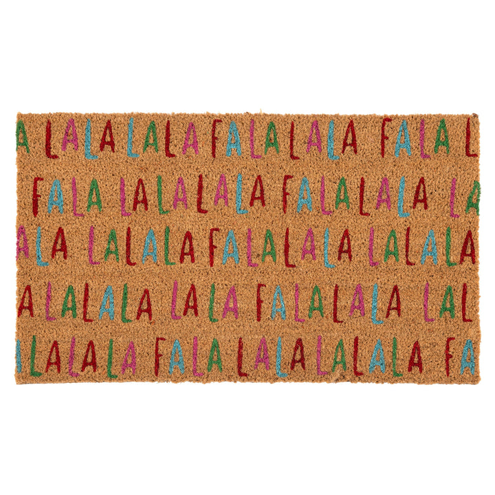 Shiraleah "Fa La La" Doormat, Multi Shiraleah Retail Doormats Shiraleah "Fa La La" Doormat, Multi Bonjour Fete - Party Supplies