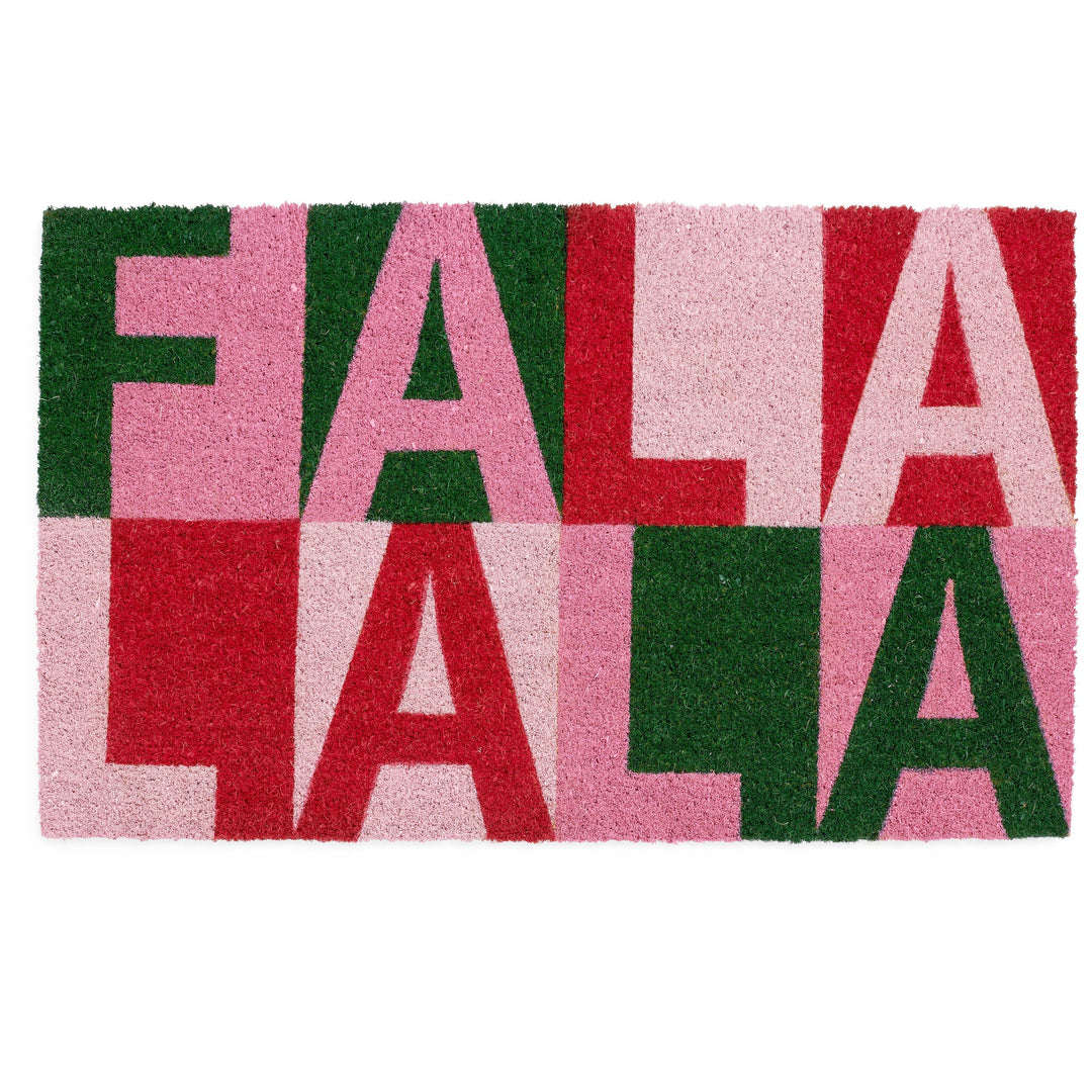 Shiraleah "Fa-La-La" Doormat, Multi Shiraleah Retail Doormats Shiraleah "Fa-La-La" Doormat, Multi Bonjour Fete - Party Supplies