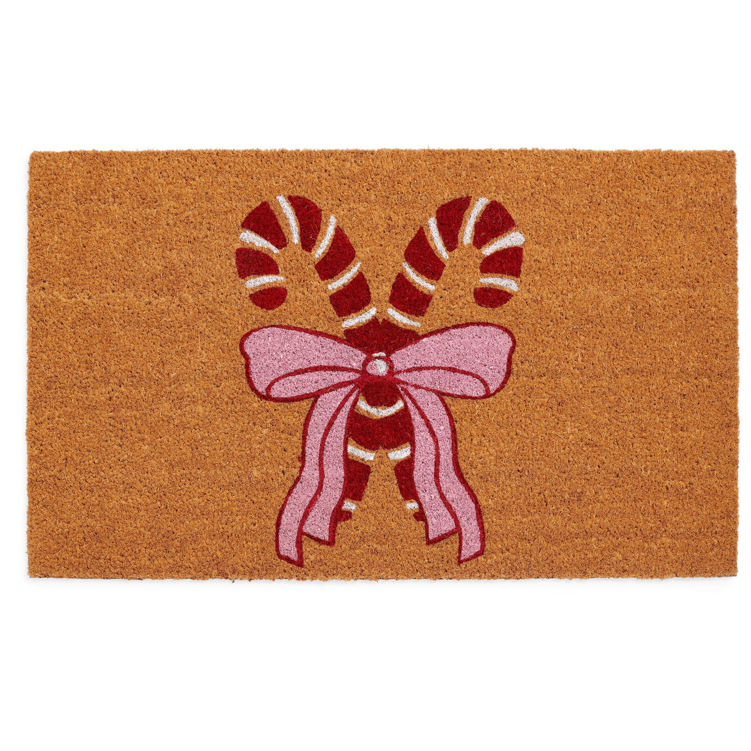 Shiraleah Candy Cane Doormat, Natural Shiraleah Retail Doormats Shiraleah Candy Cane Doormat, Natural Bonjour Fete - Party Supplies