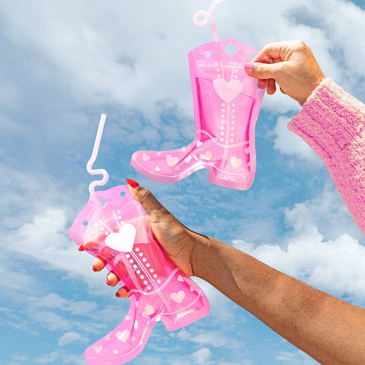 COWBOY BOOT DRINK POUCH SET Packed Party Cups COWBOY BOOT DRINK POUCH SET Bonjour Fete - Party Supplies