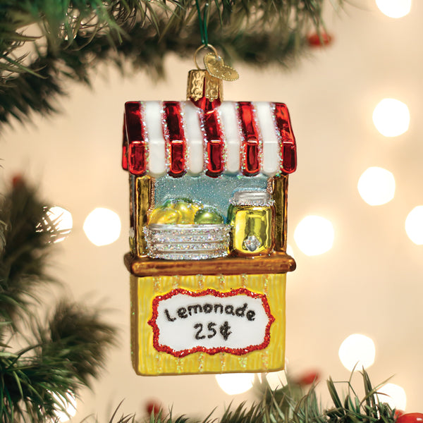 Lemonade Stand Ornament Old World Christmas 4 X 2.25 X 1.25 / 28145 Lemonade Stand Ornament Bonjour Fete - Party Supplies