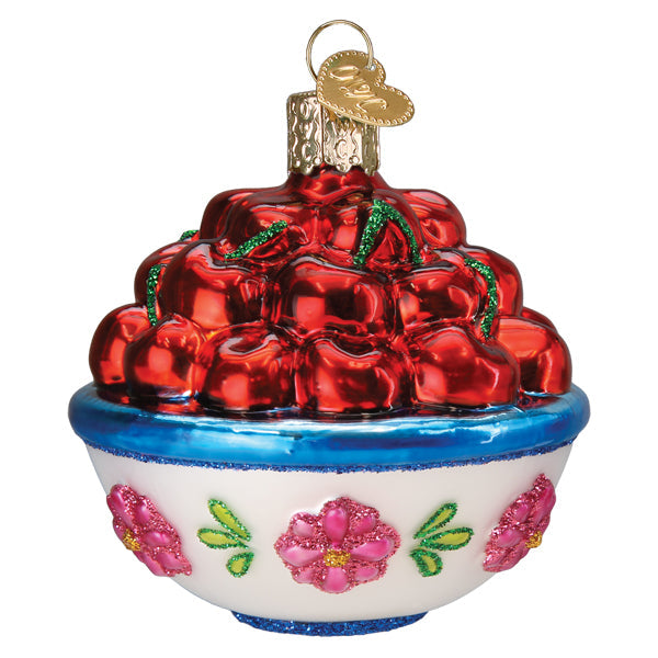 Bowl Of Cherries Ornament Old World Christmas 3 X 2.75 X 2.75 / 28149 Bowl Of Cherries Ornament Bonjour Fete - Party Supplies