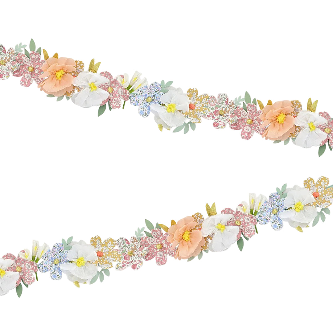 MERI MERI X LIBERTY PAPER FLOWER GARLAND Meri Meri Garlands & Banners MERI MERI X LIBERTY PAPER FLOWER GARLAND Bonjour Fete - Party Supplies