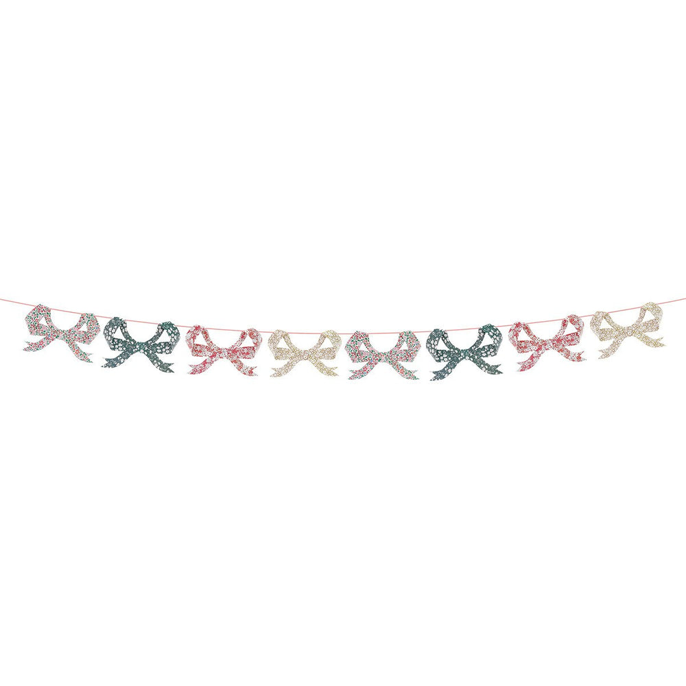 MERI MERI X LIBERTY FESTIVE BOW GARLAND Meri Meri Christmas Holiday Party Decorations MERI MERI X LIBERTY FESTIVE BOW GARLAND Bonjour Fete - Party Supplies
