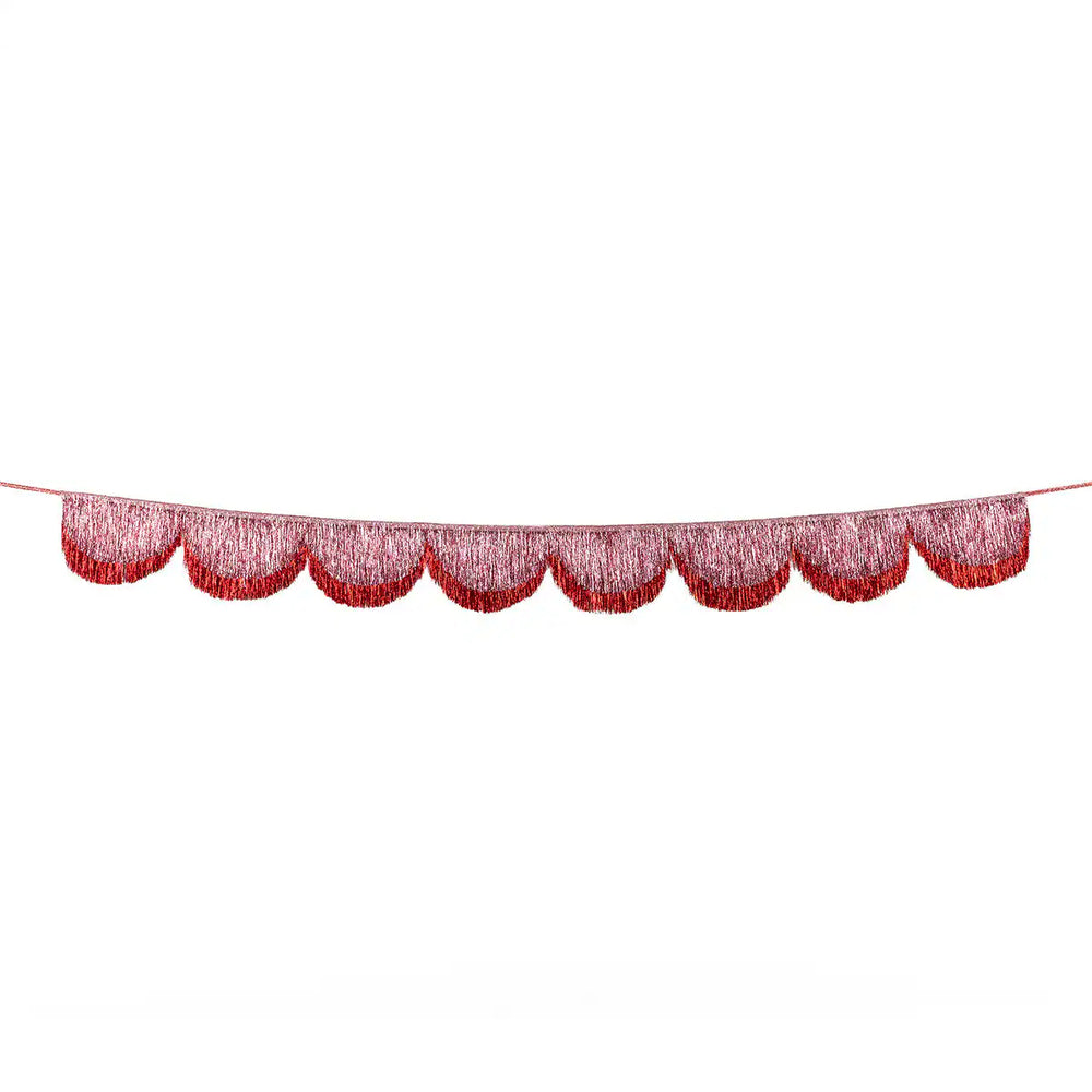 PINK TINSEL SCALLOP GARLAND Meri Meri Garlands & Banners PINK TINSEL SCALLOP GARLAND Bonjour Fete - Party Supplies