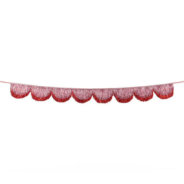 PINK TINSEL SCALLOP GARLAND Meri Meri Garlands & Banners PINK TINSEL SCALLOP GARLAND Bonjour Fete - Party Supplies
