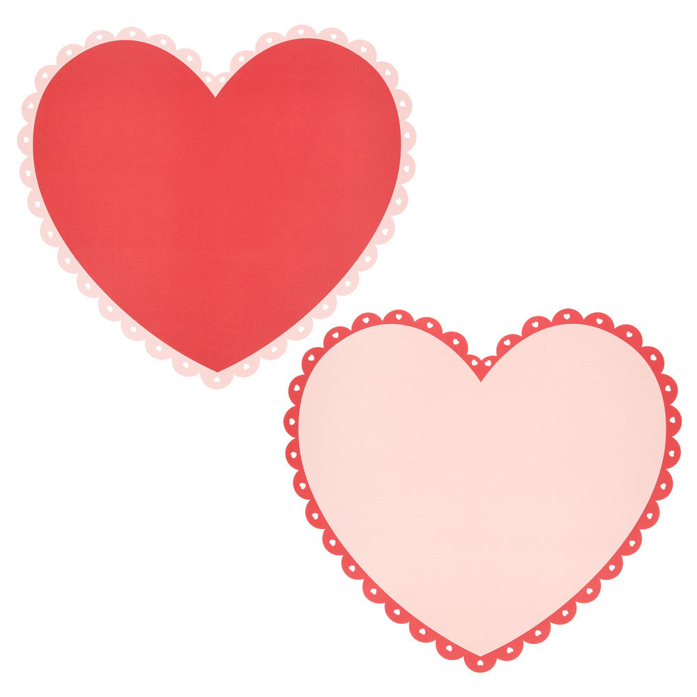 SCALLOPED HEART PAPER PLACEMATS Meri Meri SCALLOPED HEART PAPER PLACEMATS Bonjour Fete - Party Supplies