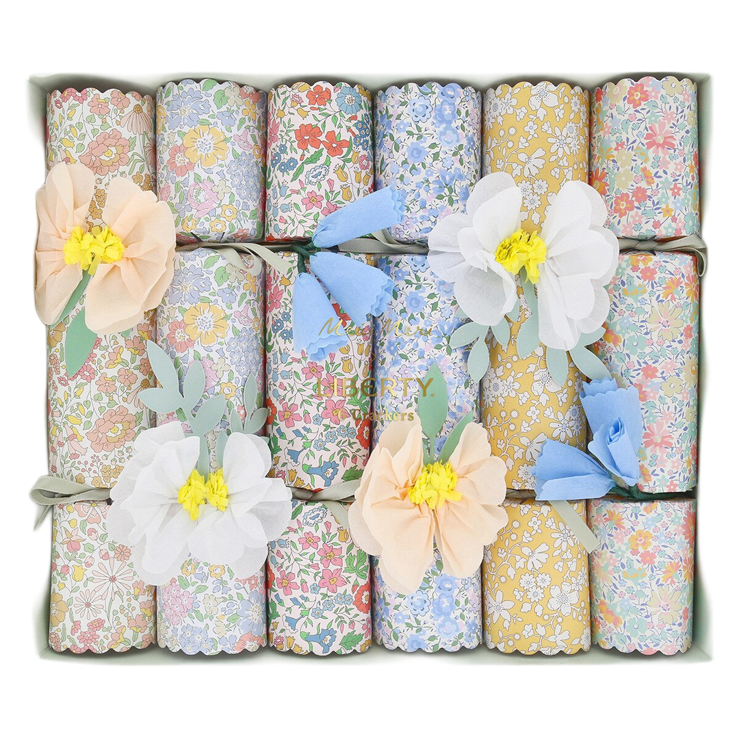 MERI MERI X LIBERTY PAPER FLOWER CRACKERS Meri Meri Crackers MERI MERI X LIBERTY PAPER FLOWER CRACKERS Bonjour Fete - Party Supplies