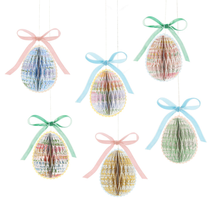 MERI MERI X LIBERTY PAPER HONEYCOMB EGG DECORATIONS Meri Meri Easter Decor MERI MERI X LIBERTY PAPER HONEYCOMB EGG DECORATIONS Bonjour Fete - Party Supplies