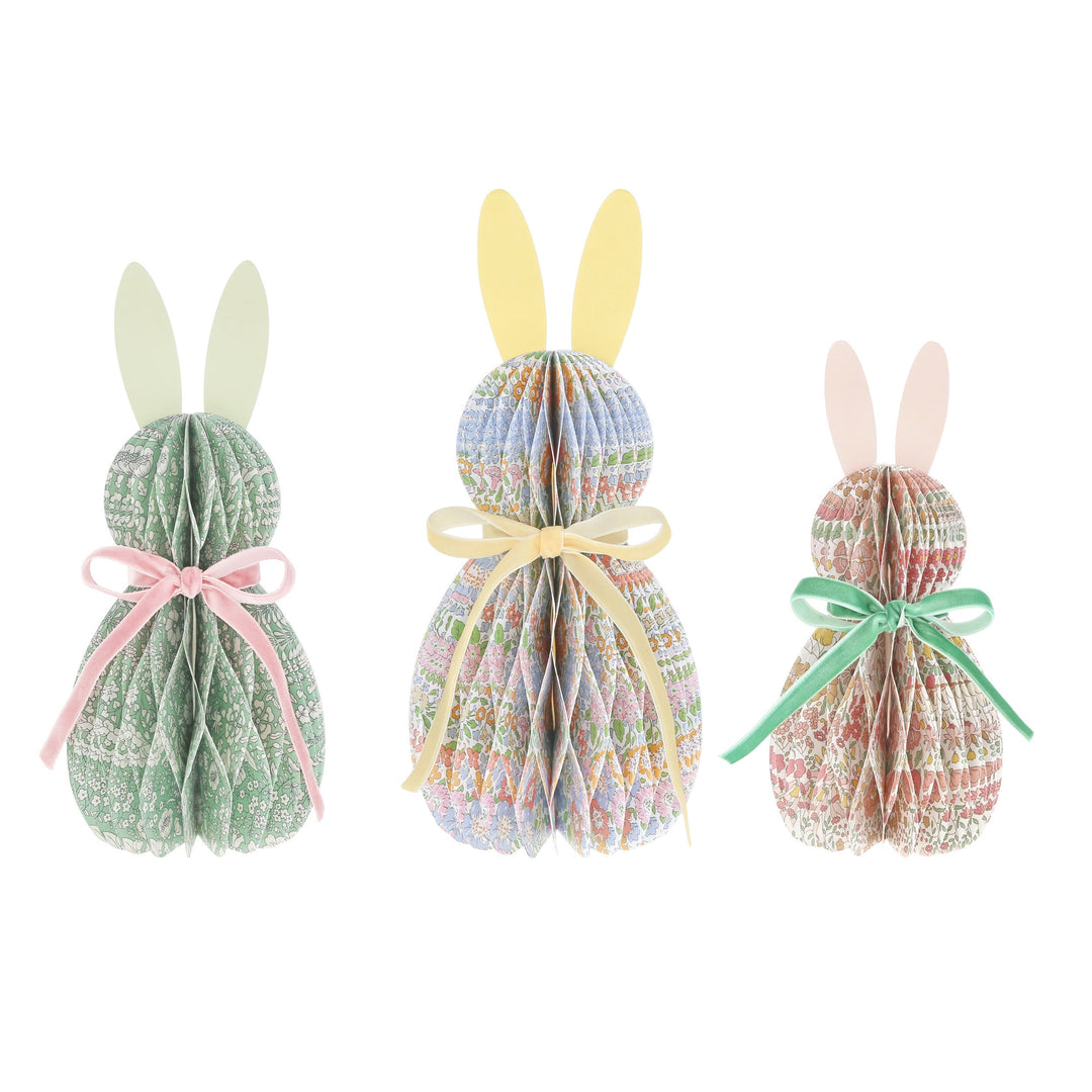 MERI MERI X LIBERTY PAPER HONEYCOMB BUNNIES Meri Meri Easter Decor MERI MERI X LIBERTY PAPER HONEYCOMB BUNNIES Bonjour Fete - Party Supplies