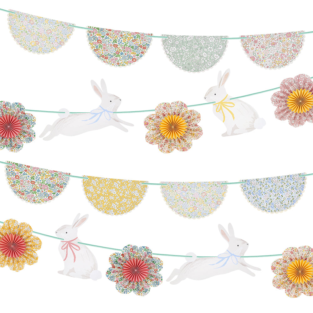 MERI MERI X LIBERTY BUNNY GARLAND SET Meri Meri Easter Decor MERI MERI X LIBERTY BUNNY GARLAND SET Bonjour Fete - Party Supplies