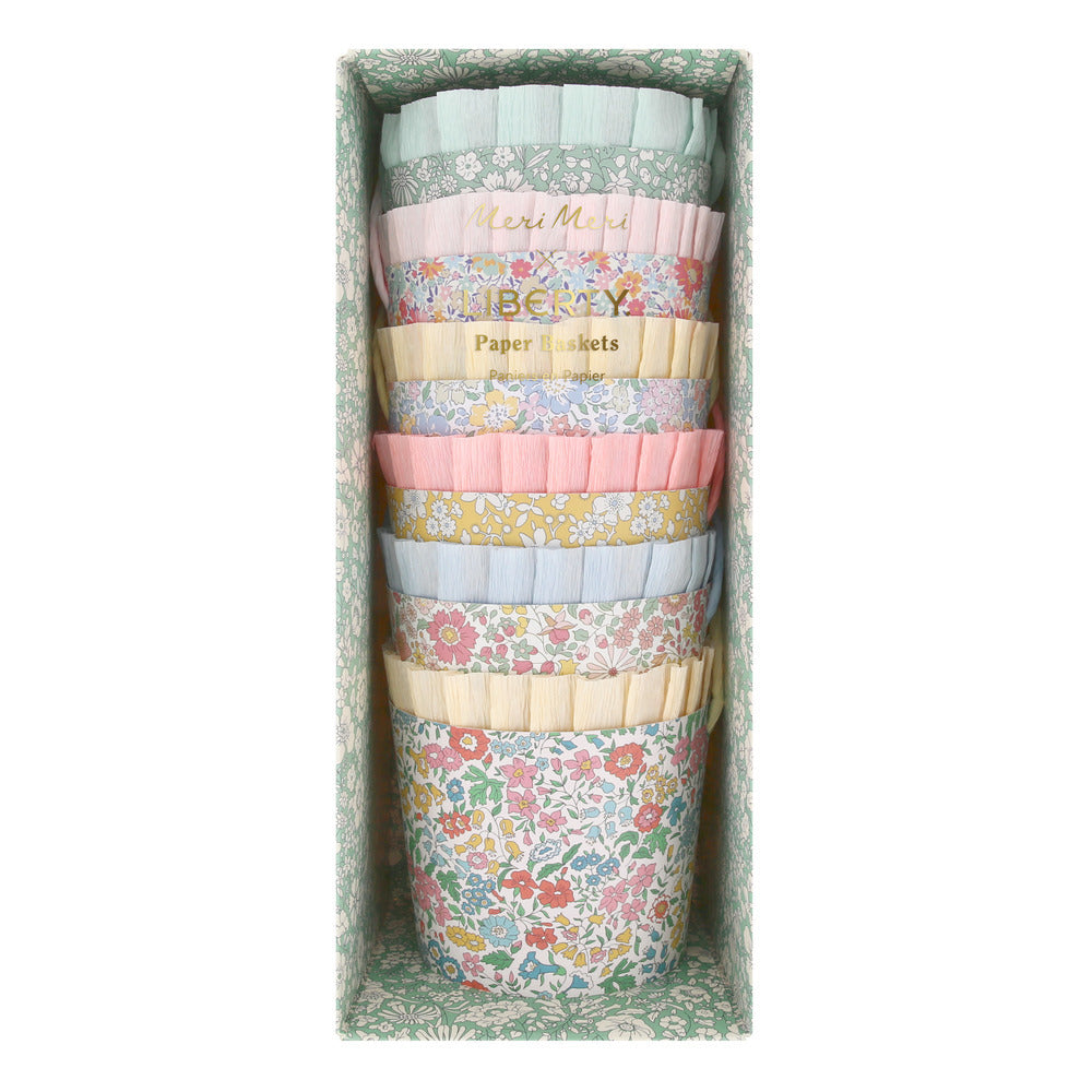 MERI MERI X LIBERTY PAPER BASKETS Meri Meri Easter Baskets MERI MERI X LIBERTY PAPER BASKETS Bonjour Fete - Party Supplies
