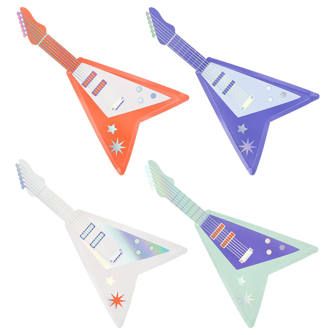 ELECTRIC GUITAR PLATES Meri Meri Plates ELECTRIC GUITAR PLATES Bonjour Fete - Party Supplies